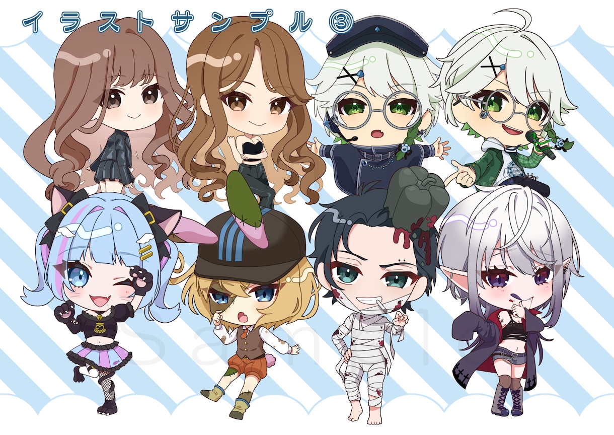 SD・デフォルメイラスト描きます あなたのオリジナルキャラクターのSDイラスト描きます！ イメージ6