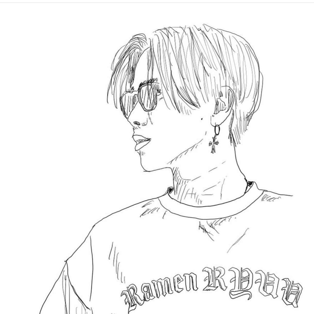 写真の通りに絵を描いてデータでお送りします 思い出の人やあなたの好きな芸能人の写真を絵に！ イメージ2