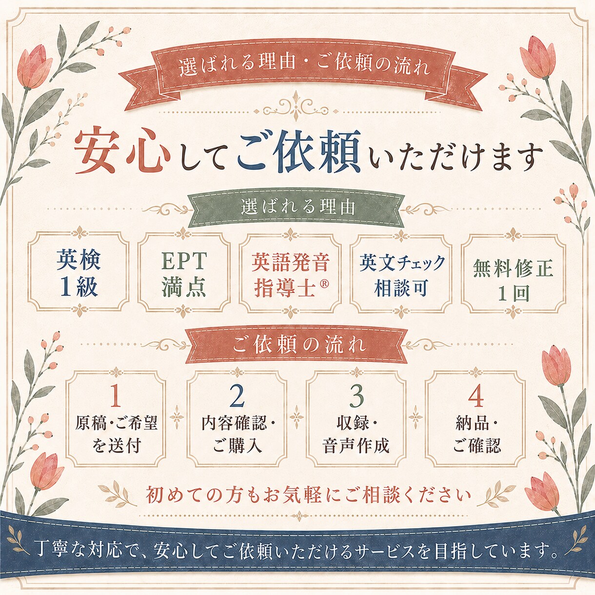発音のプロが伝わる英語音声を収録します 英検1級・EPT満点｜教材のお手本から動画ナレーションまで イメージ3