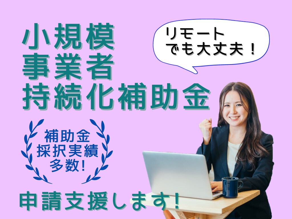 小規模事業者持続化補助金オンライン申請支援します 採択実績多数!補助金コンサルタントが対応いたします。 イメージ1
