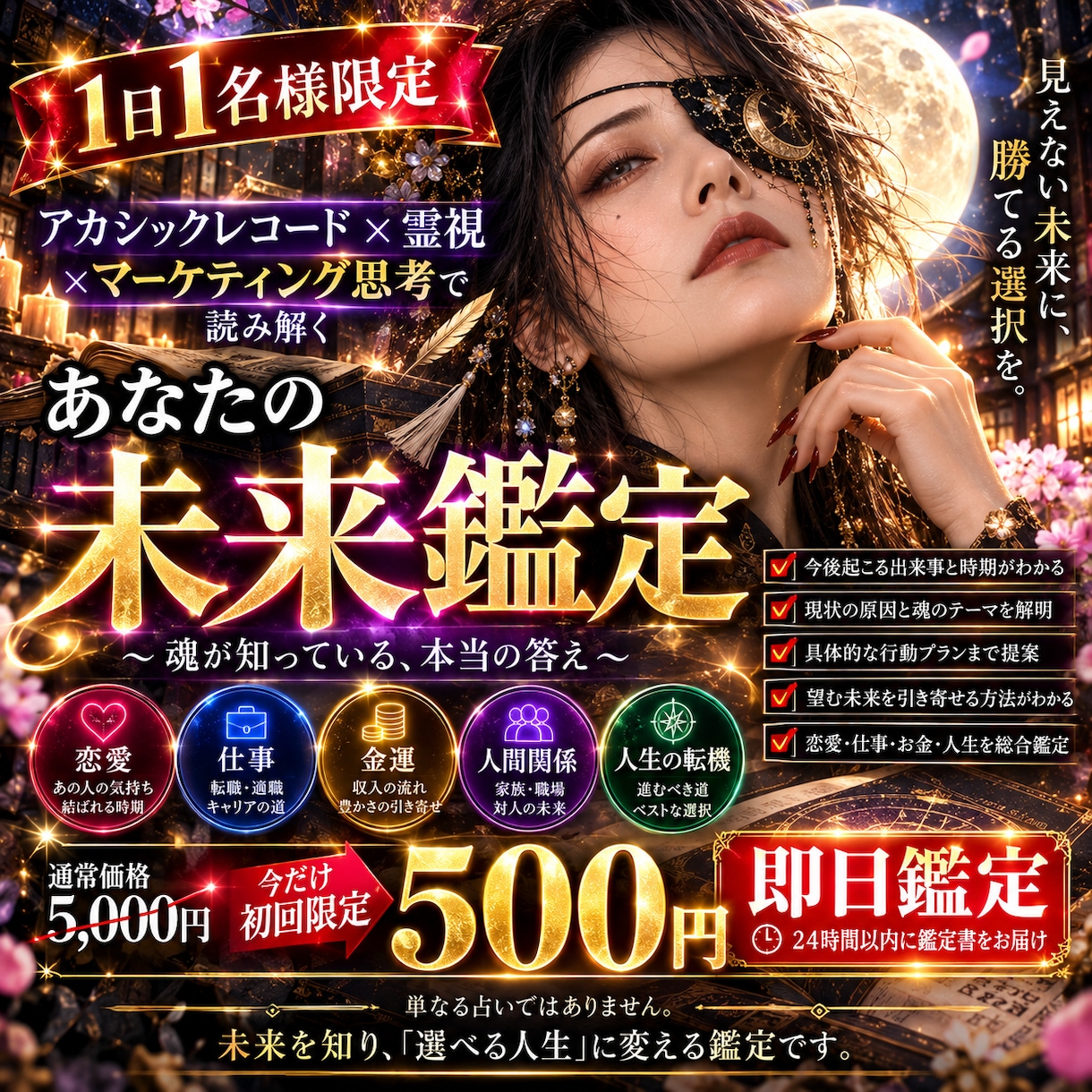 あなたの未来と人生の転機をアカシックで読み解ます 【1日1名様限定】即日鑑定｜恋愛・仕事・金運・人生の未来 イメージ1