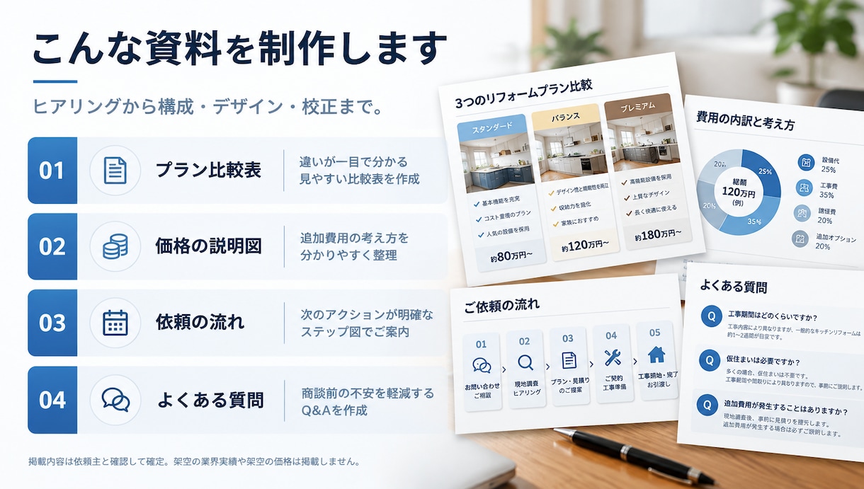 営業目線で伝わるサービス案内資料を作成します 商談成約率を会社全体で高める汎用資料を営業視点でトータル制作 イメージ4