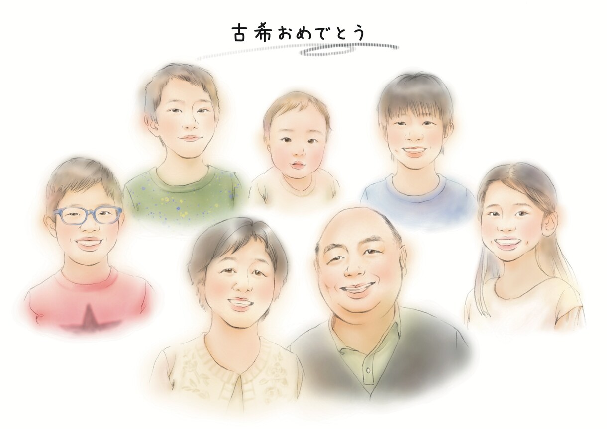 還暦祝いにも！記念日にぴったりの似顔絵描きます A4サイズ似顔絵♪シンプルかわいい愛されプレゼント イメージ10
