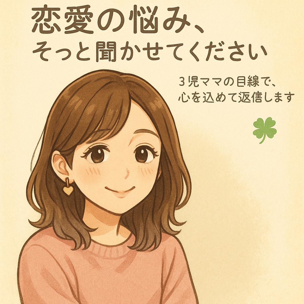 3児ママが、あなたの恋の悩みに本気で寄り添います 誰にも言えないこと、3児ママの目線で心を込めて返信します。 イメージ1