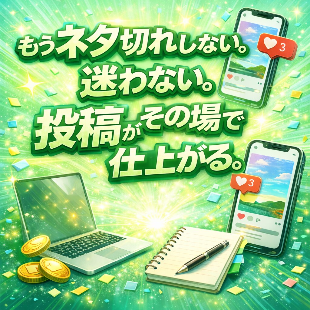 1時間で「投稿3本」が手元に残る講座します あなた専用「インスタ投稿AIアプリ（カスタムGPT）」を作成 イメージ3