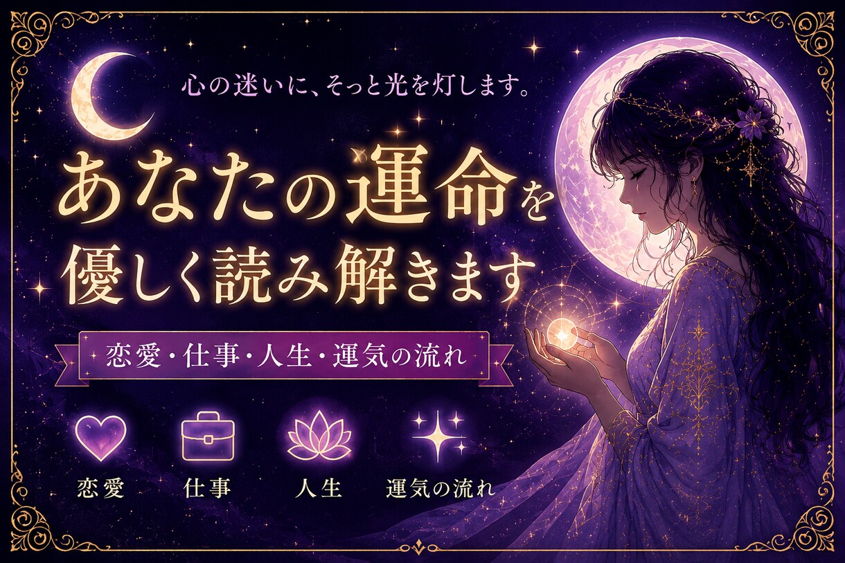生年月日から恋愛・仕事・人生の流れを鑑定します 心の迷いに、そっと光を灯します。 イメージ1