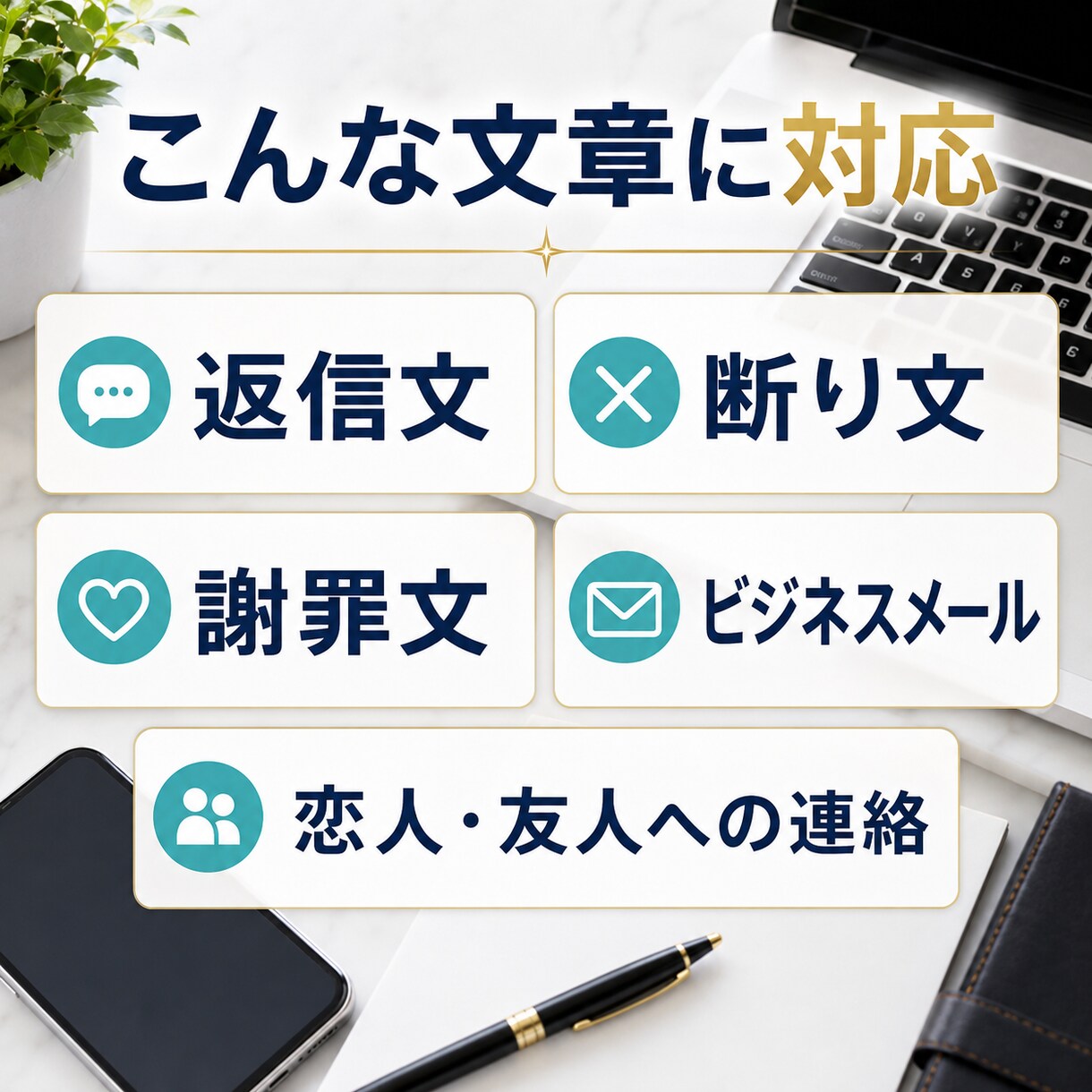 言いにくい返信・断り・謝罪の文章を作成します あなたの気持ちが伝わる文章を3案ご提案します イメージ2