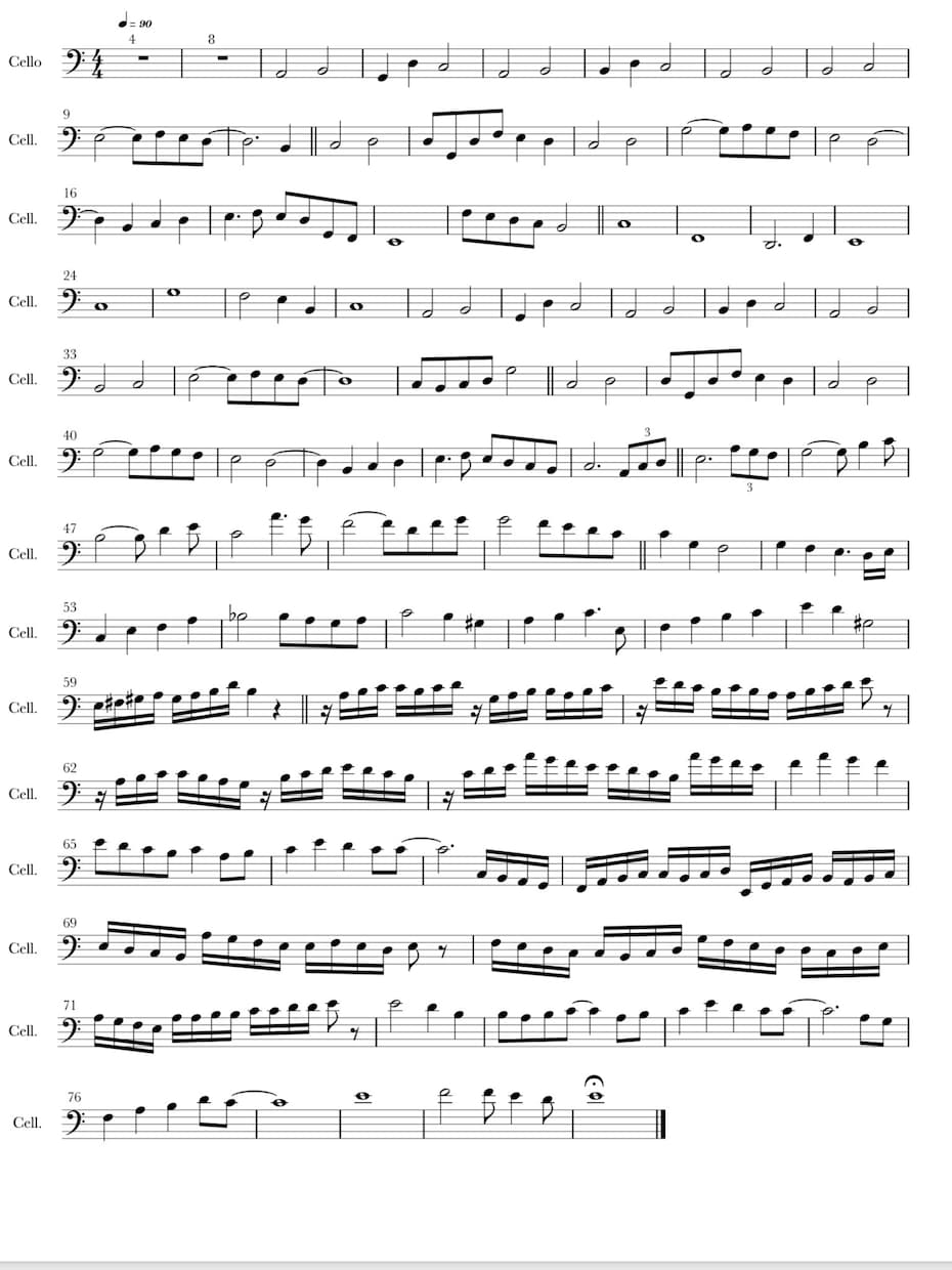チェロやヴァイオリンのアレンジ譜面お作りします 好きな曲やオリジナル曲に弦楽器の音を入れたいという方に イメージ1
