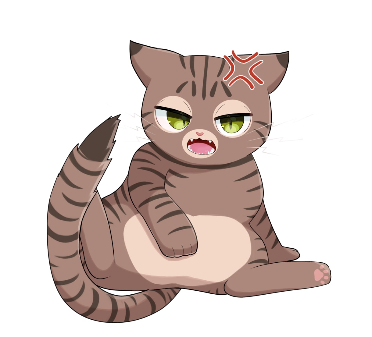 おっさん座りのキジトラ猫のキャラクター販売します 組み合わせ自由！ゲームや動画の素材などに イメージ4