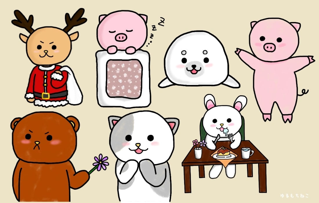 最高にゆるくて心が和む動物イラスト描きます SNSのアイコンやブログにも！手書き感満載のゆる動物イラスト イメージ6