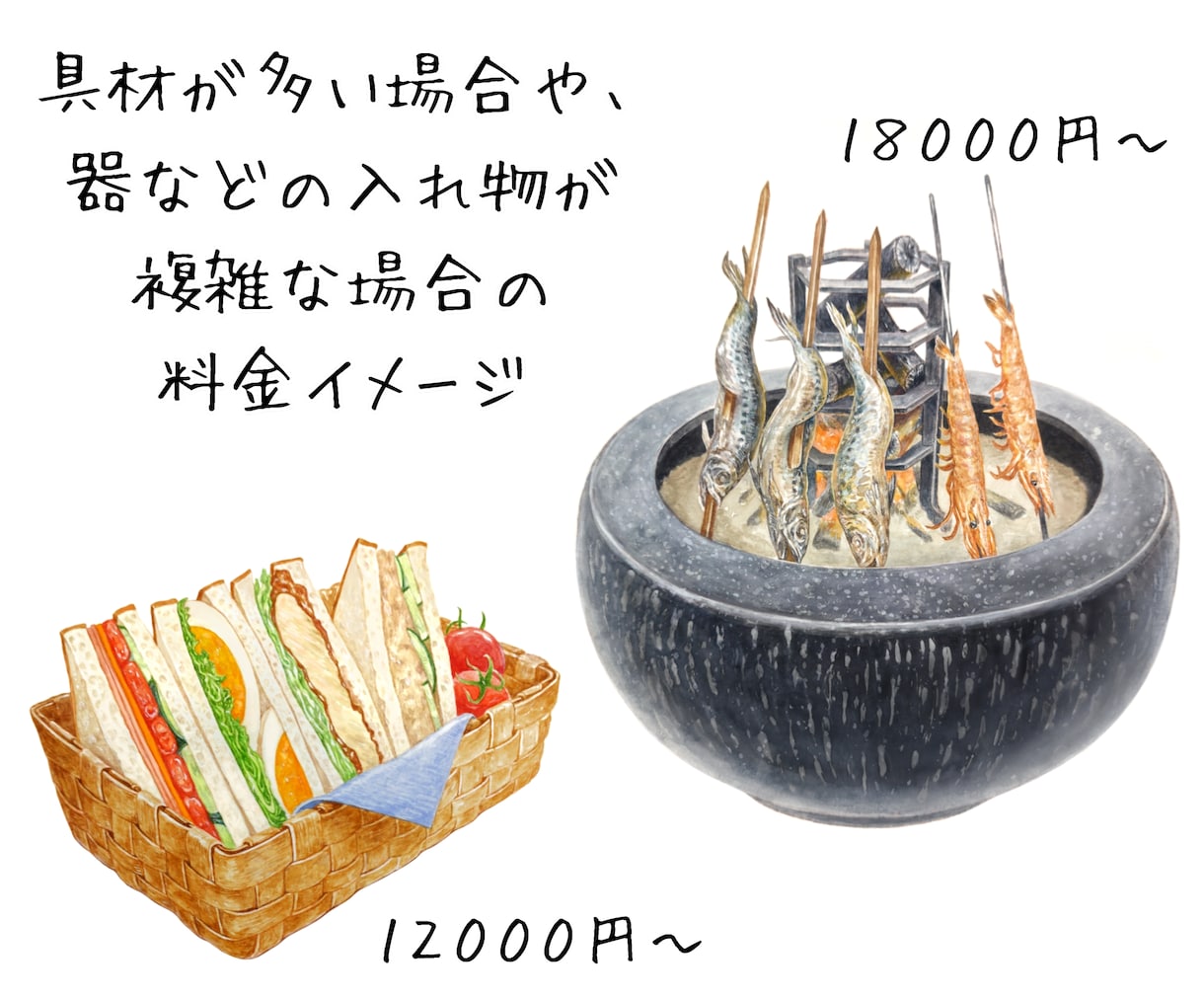 商用OK！食べ物イラスト制作致します 集客 店舗メニュー紹介用に アイコン用など食べ物好きな方にも イメージ3