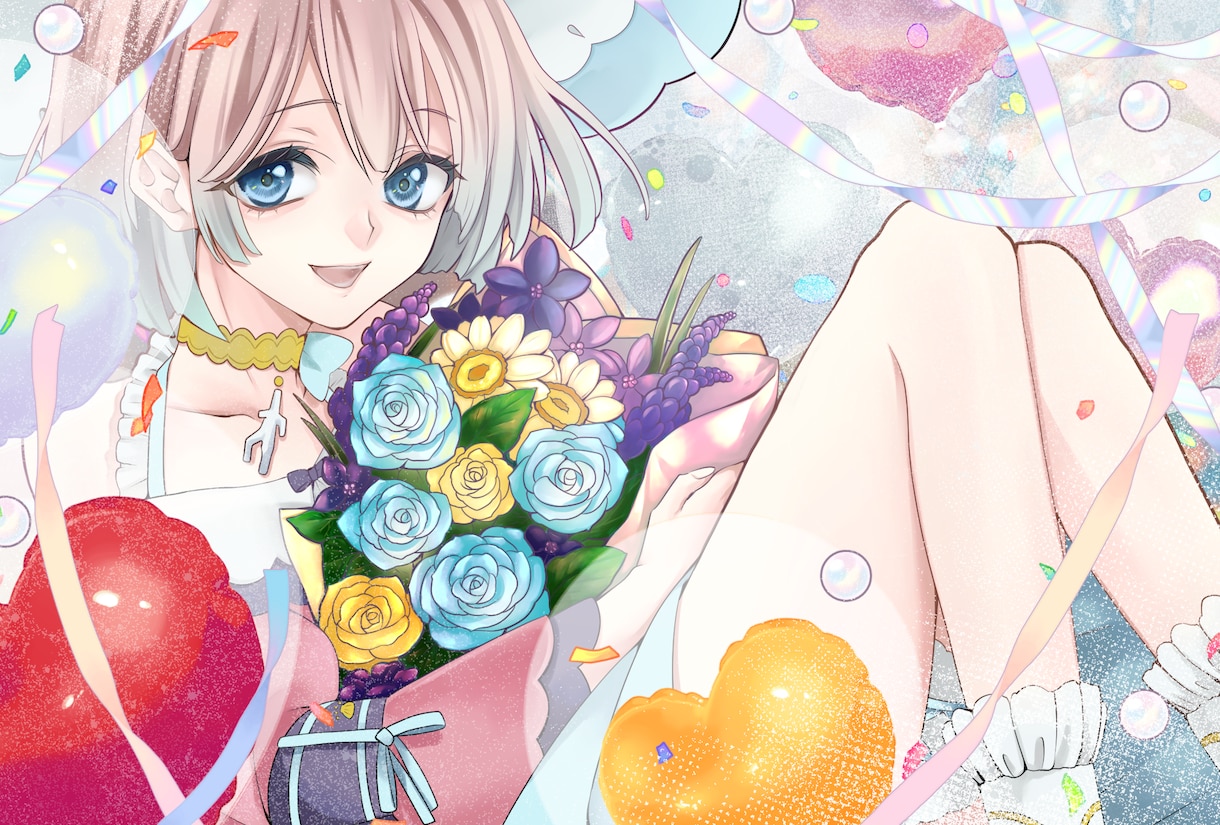 商用利用可・1枚絵イラスト制作します オリジナルキャラクターやFAの1枚絵イラストを制作します イメージ1