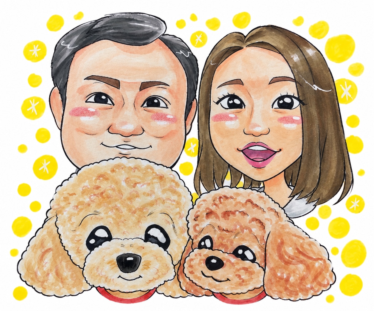 写真からそっくりな手描き似顔絵を描きます 誕生日・結婚・退職祝いに♪心を込めた世界に一枚の似顔絵 イメージ2