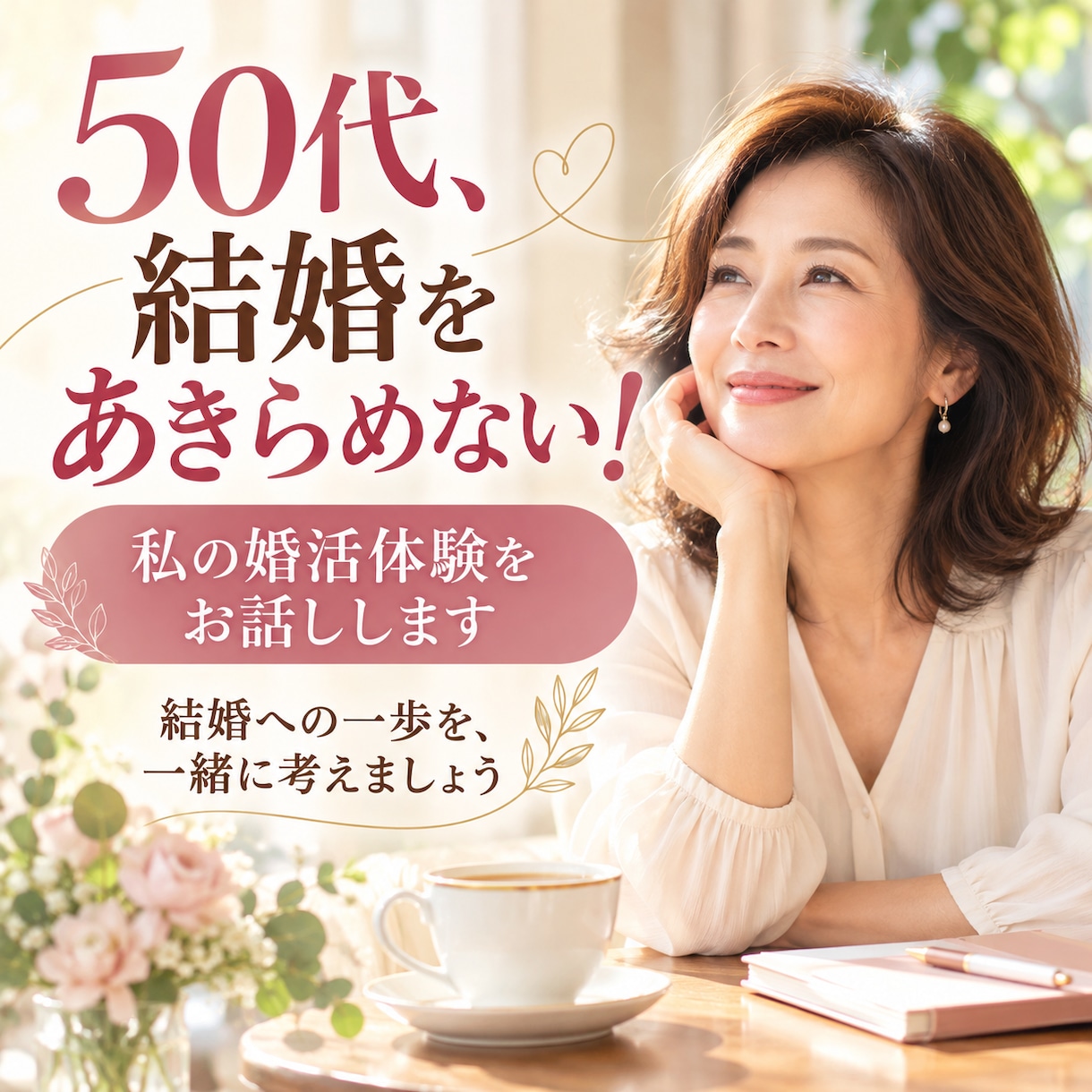 50代、あきらめかけているあなたの不安を整理します 諦めていませんか?婚活始める勇気が出ない方へ イメージ1