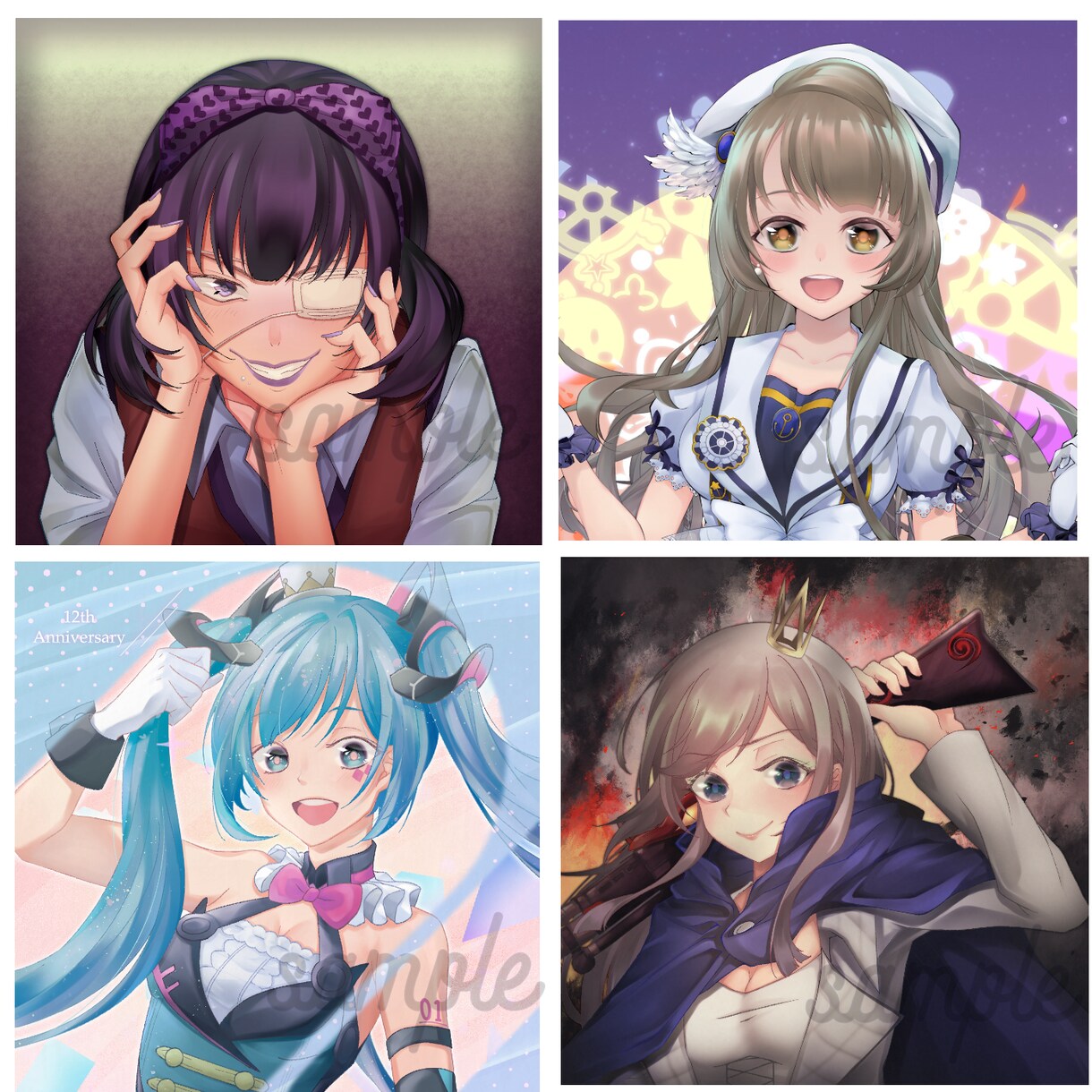 女の子のアイコンイラスト描きます 等身大とミニキャラで絵柄が選べます イメージ4