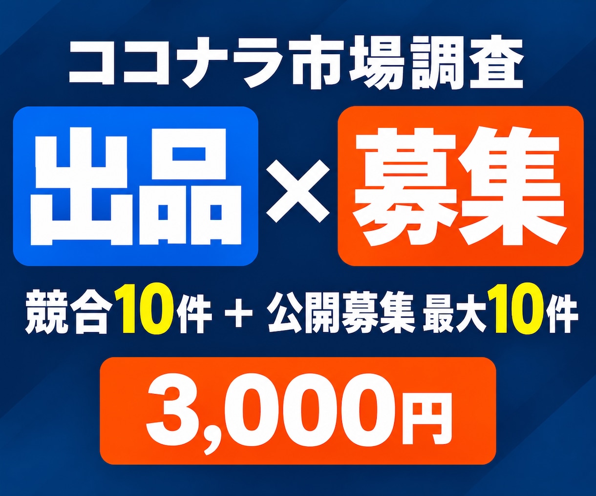 ココナラの出品市場と募集市場を調査します 競合サービス＋公開募集を比較｜出品前の判断材料に イメージ1