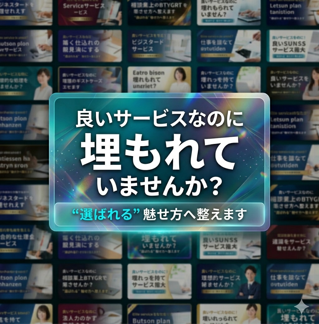 埋もれるサービスから卒業する画像を制作します 良いサービスを〝選ばれる〟魅せ方へ整えます イメージ1