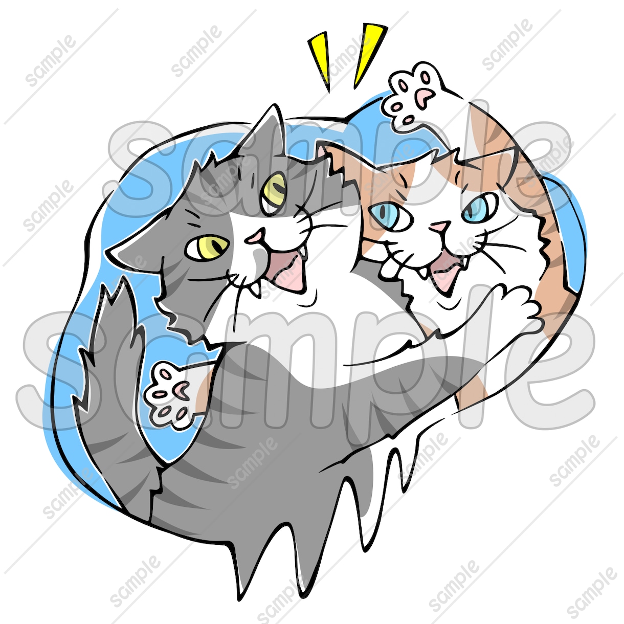 商用利用OK！猫の手書きイラスト販売しています SNS、パンフレットやチラシ、POP、名刺、印刷の素材に★A イメージ5