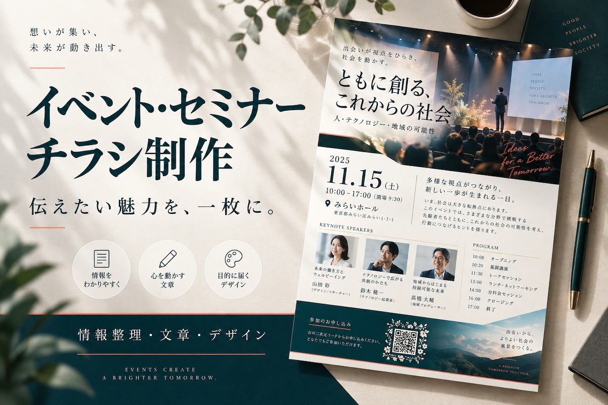 イベントの魅力が伝わるチラシを制作します 企画と参加メリットを整理し一枚に伝える イメージ1