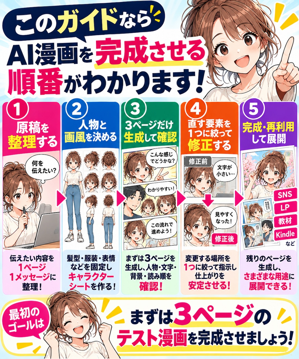 初心者が原稿からAI漫画自動作成ガイド提供します SNS・LP・Kindle・幅広く使えるテンプレ丸ごと収録 イメージ4