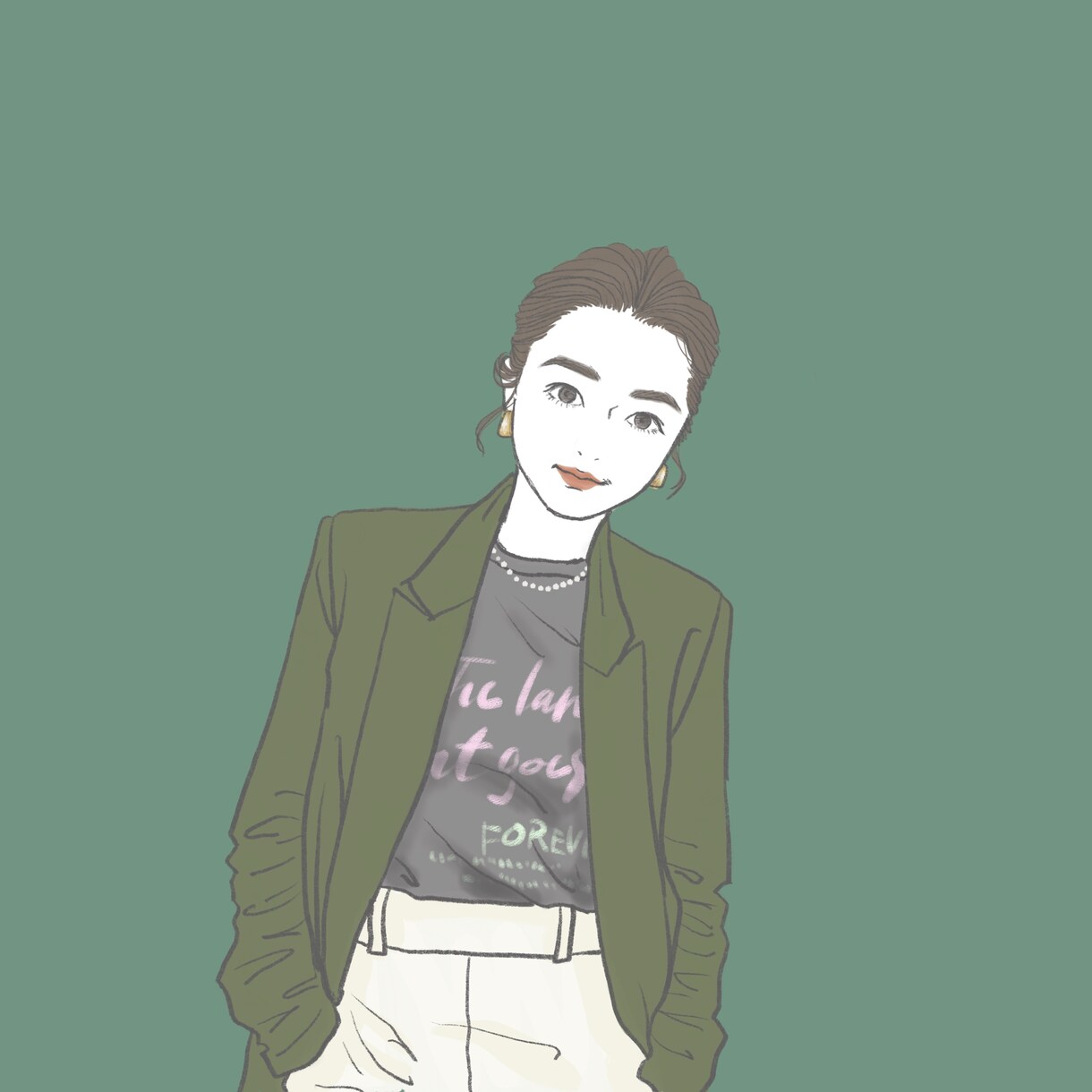 お洒落な雰囲気のアイコン描きます 配色が印象的なイラストでお洒落な雰囲気を出しませんか？ イメージ1
