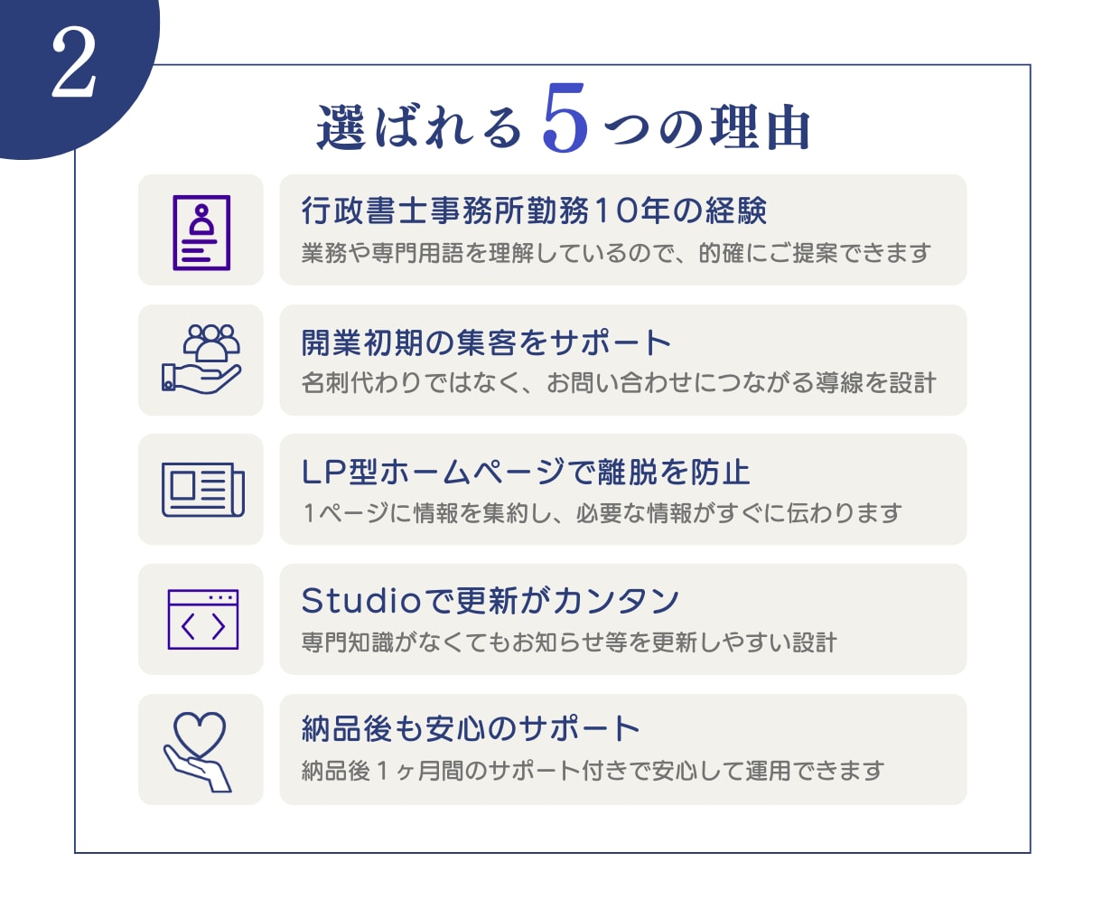 行政書士特化★問い合わせにつながるHP★制作します ｜3名様限定！モニター価格でご提供中です【10月末まで】 イメージ3