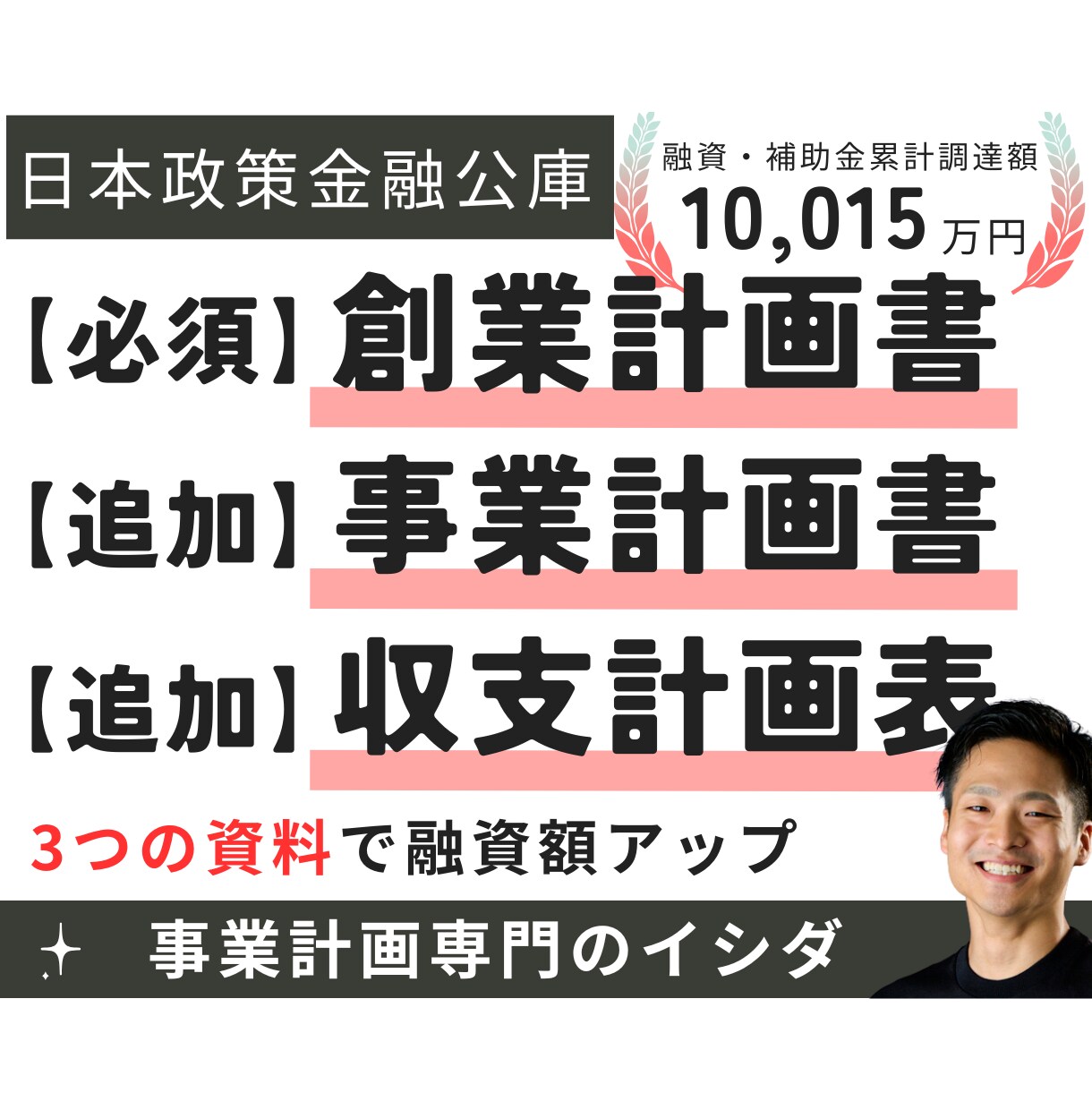 公庫融資の創業計画書と追加書類で成功率上げます 経営や面談に役立つオリジナル計画。大手コンサル/認定支援機関 イメージ1