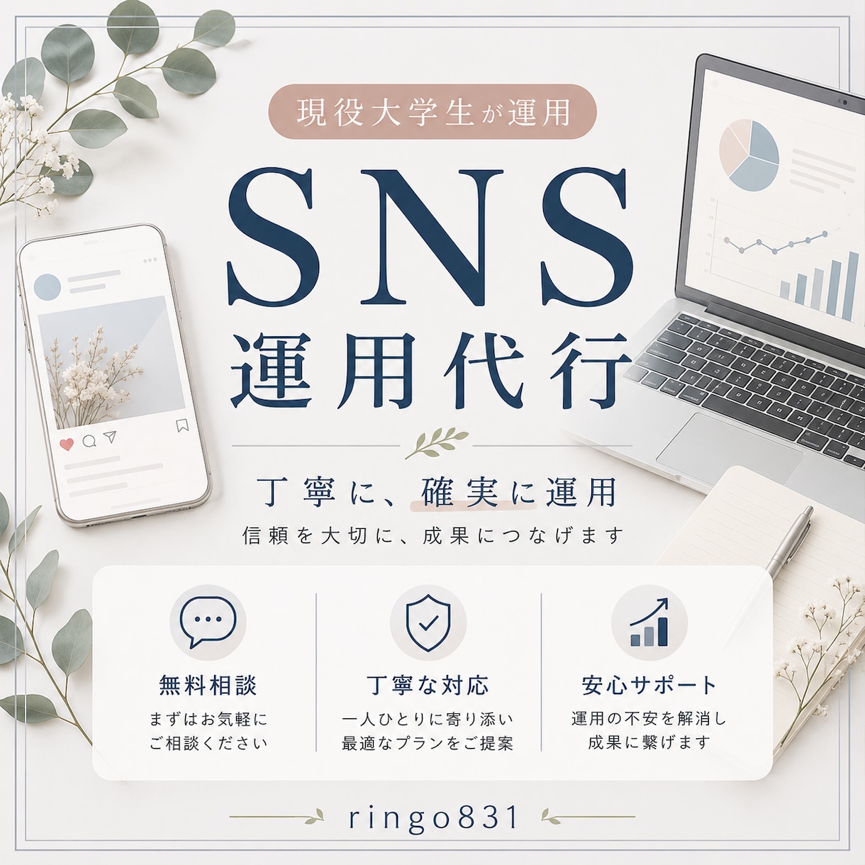 SNSの運用代行します 忙しい方のSNSを育てます（現在モニター受付中！！） イメージ1