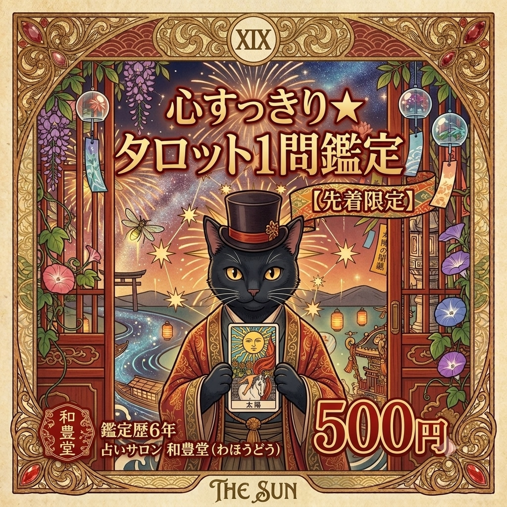 先着500円☆心すっきり★タロット1問鑑定します 【限定500円】モヤモヤ解消！タロットで前を向くヒントを イメージ1