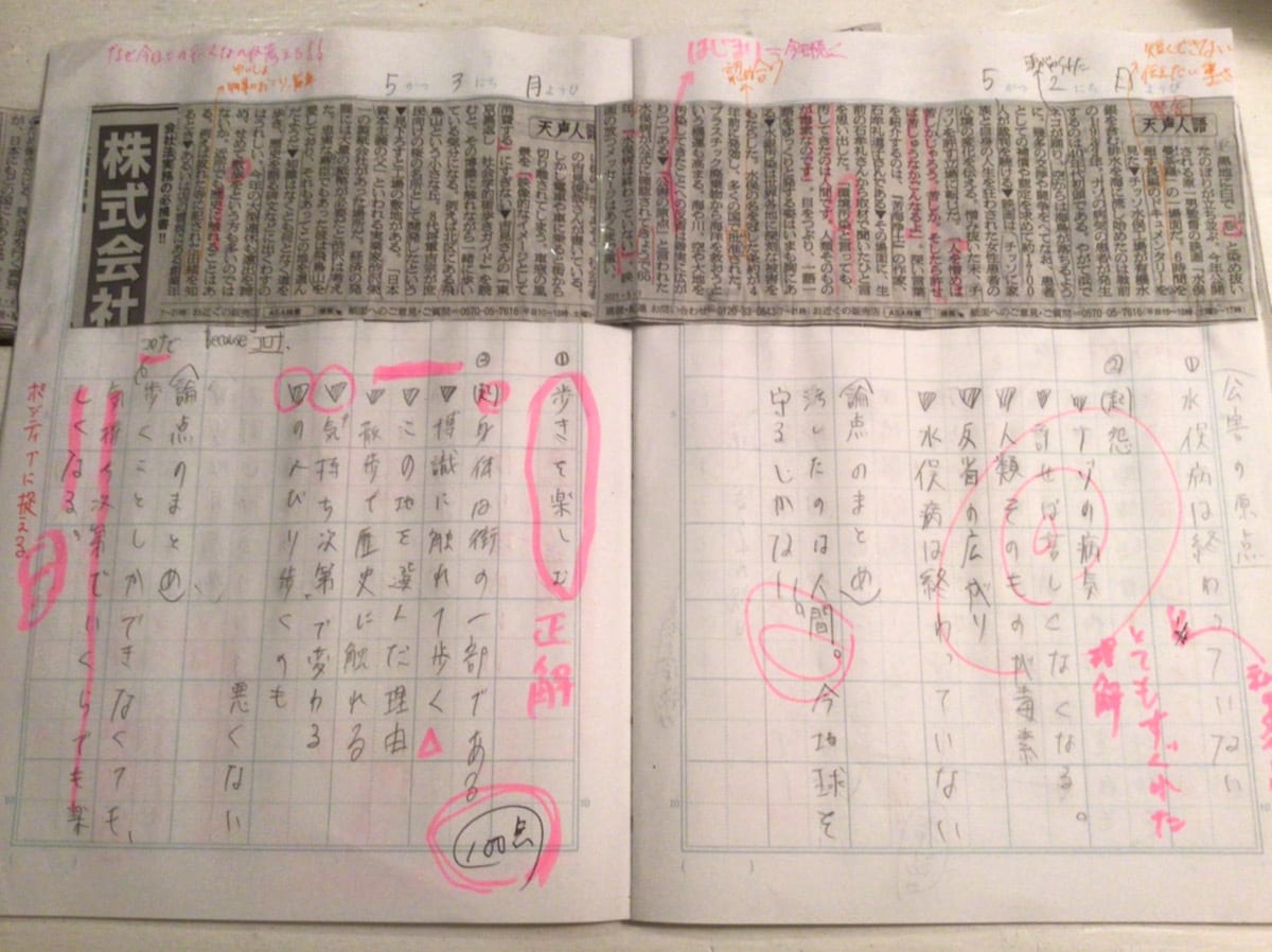 大学入試、総合型選抜向け小論文、国語力を強化します 合計2回のカリキュラムを『天声人語』を使って指導します。 イメージ3