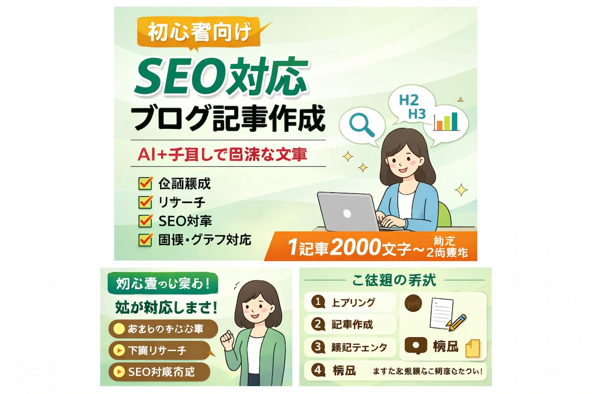 初心者向け｜SEO対応ブログ記事作成します AI×手直しで読みやすい高品質 イメージ1