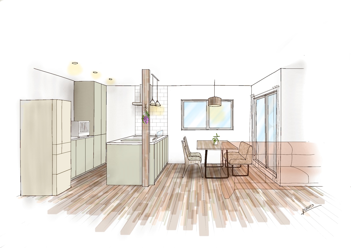 家づくりが楽しくなる手書きパースお作りします 完成が楽しみになる、見返したくなるパース作りませんか？ イメージ3