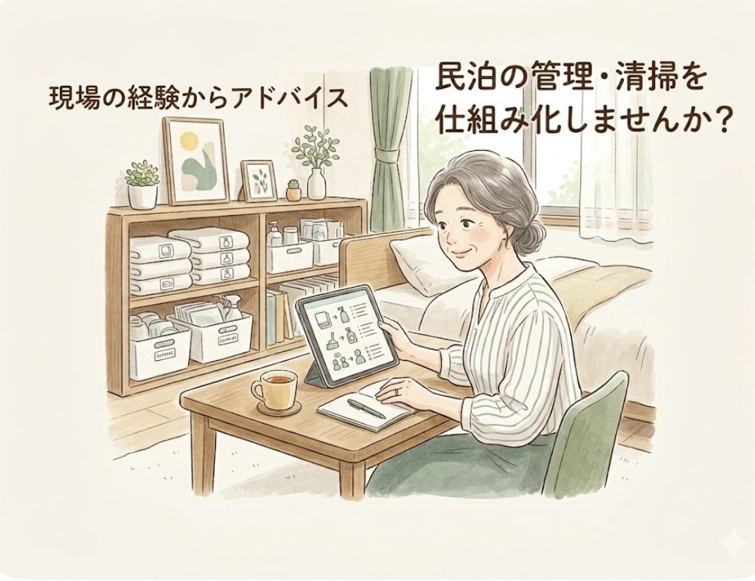民泊管理と清掃の仕組み作り。ゲスト様に喜ばれます 現役家事代行の視点でスムーズなお部屋管理をアドバイス。 イメージ1
