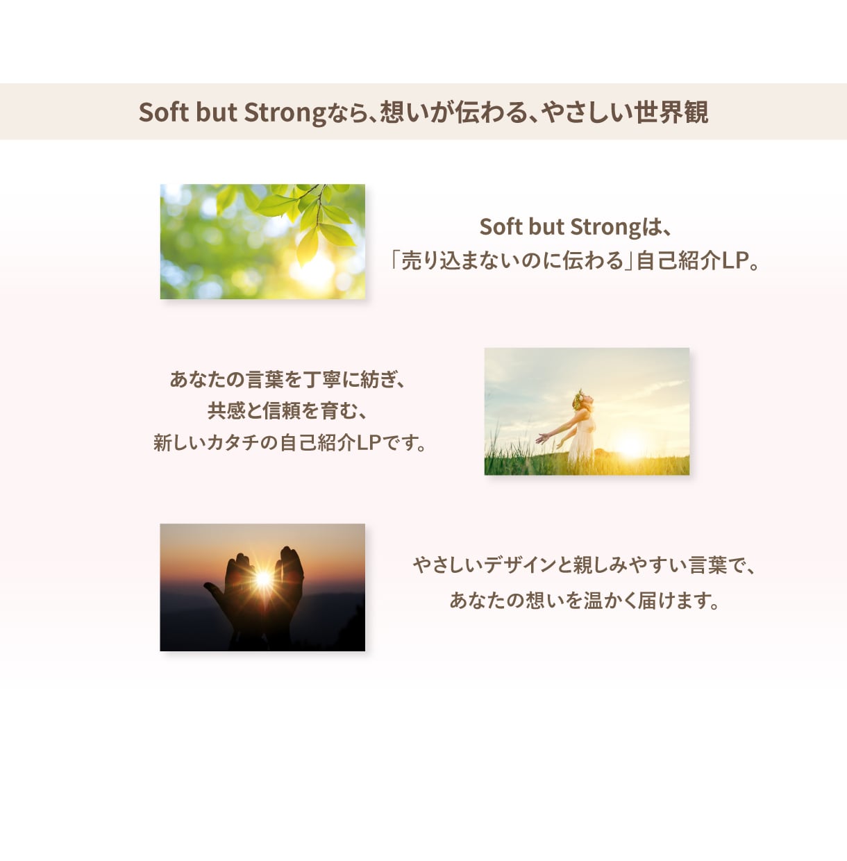 共感型LP制作いたします 売り込みが苦手な人こそ、共感型LPを武器にすべきです。 イメージ4