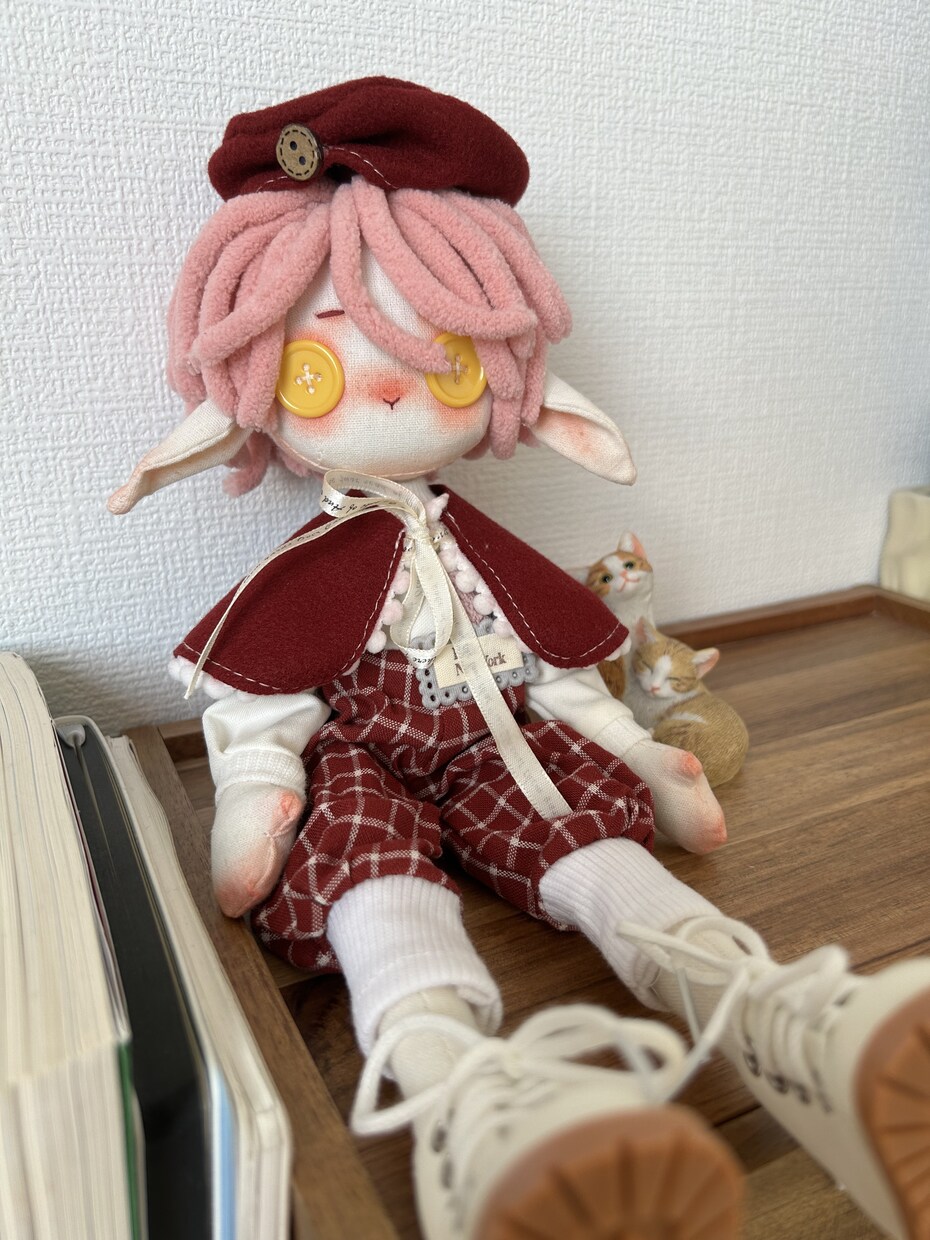 CCDOLL・手作りぬいぐるみを販売します 完全一点もの・即納OK・赤い制服のうさぎさん イメージ1