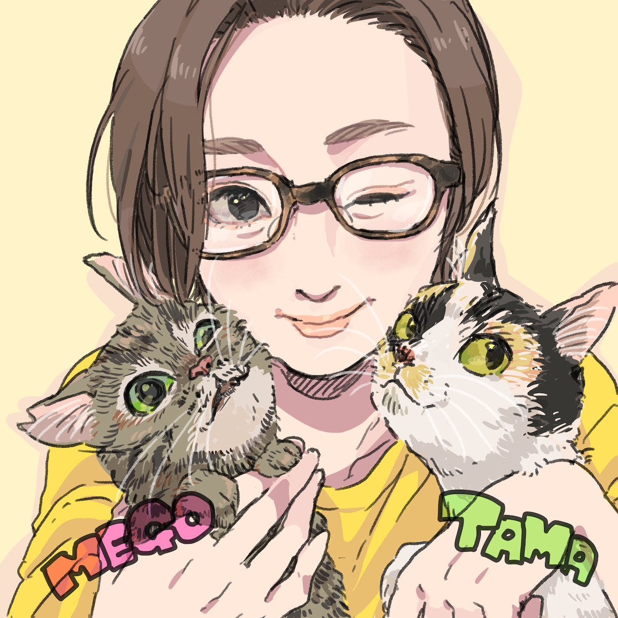 似顔絵描きます あなたの好きなものと一緒に1枚のイラストにします！ イメージ1