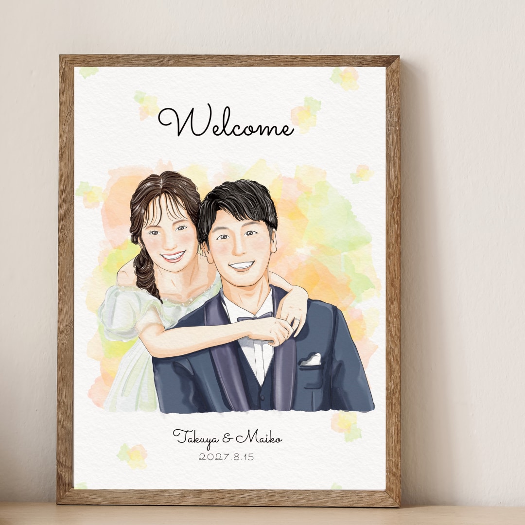 結婚式を彩る◎おしゃれなウェルカムボード描きます ペーパーアイテにも活躍！式後も楽しめるウェディングイラスト イメージ1
