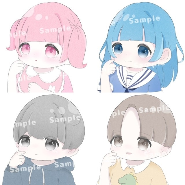 SNS等の可愛いアイコン、イラストを描きます 男女両方とも使いやすくて可愛いイラスト‪です！ イメージ2