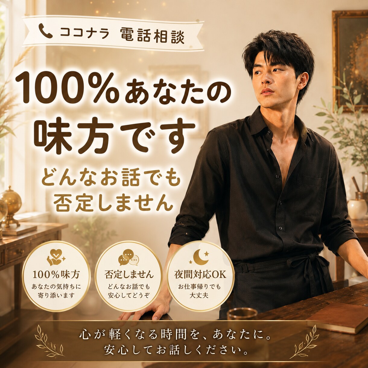 孤独な夜の、誰にも言えない愚痴・悩みに寄り添います 述べ2300人の算命学（占い）経験と知識が、土台となってます イメージ1