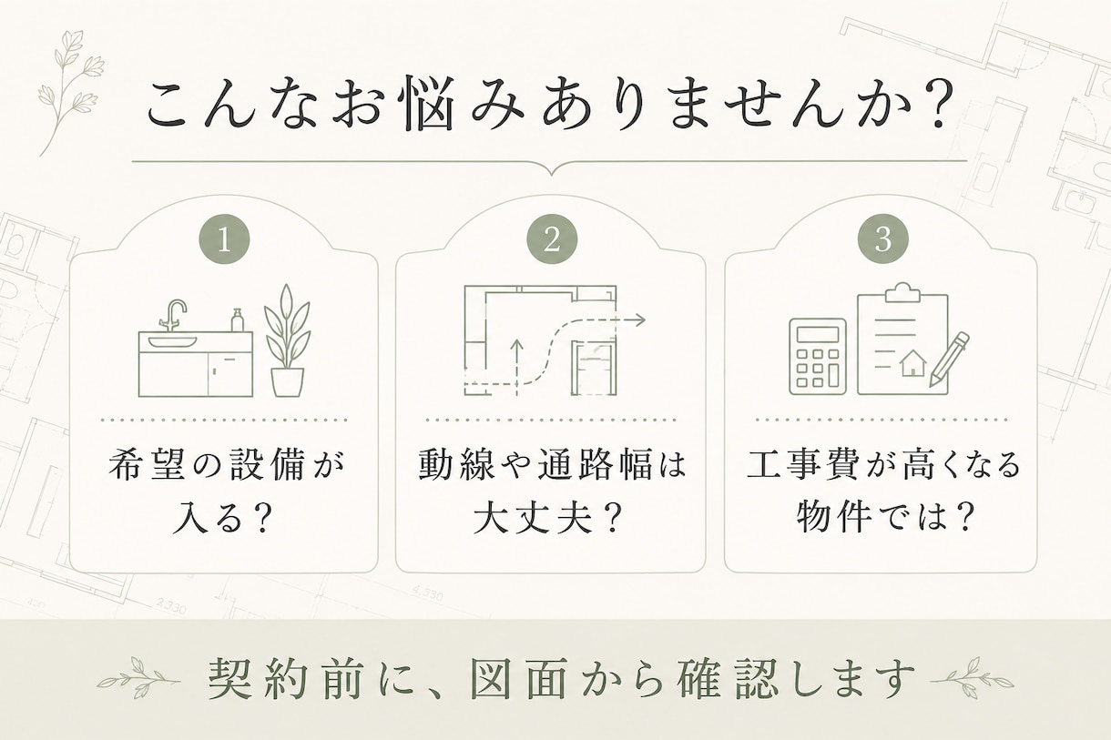 サロン物件の図面を契約前に確認します 建築士×宅建士×ICが広さや設備の注意点を整理 イメージ2