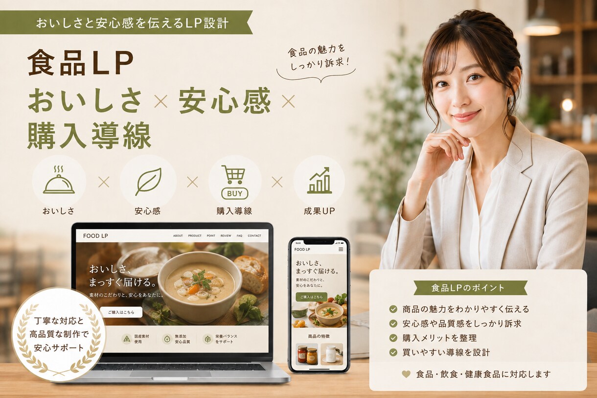反応につながるランディングページを制作します 食品・医療・美容・不動産に強いLPを制作します イメージ5