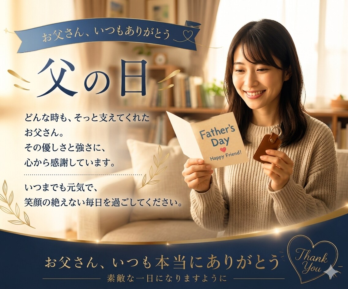 父の日ありがとう動画｜写真で制作します 写真を送るだけ｜スマホ縦型60秒・最短2日納品 イメージ1