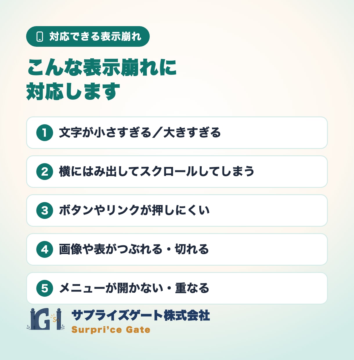 スマホで崩れるホームページの表示を整えます WordPress・HTML対応｜インボイス対応の法人チーム イメージ2