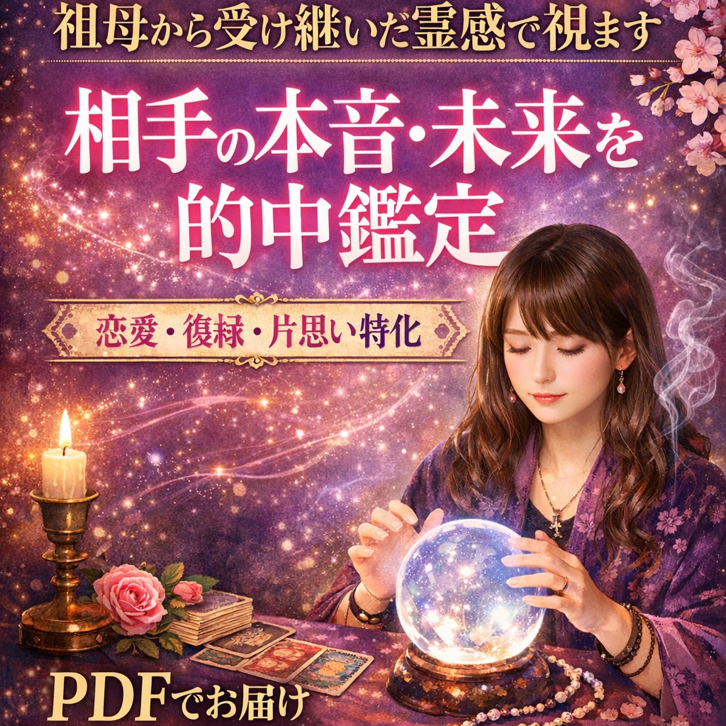 祖母から受け継いだ霊感｜相手の本音と未来を占います あなたが知るべき相手の本当の気持ちを読み解きます。 イメージ1