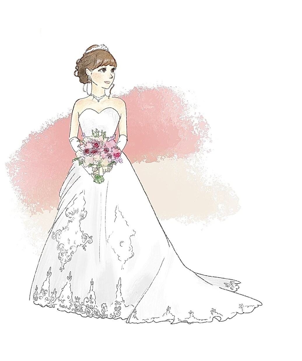 結婚式や前撮りの思い出をイラストにします 思い出の写真をもとにイラストにします イメージ3