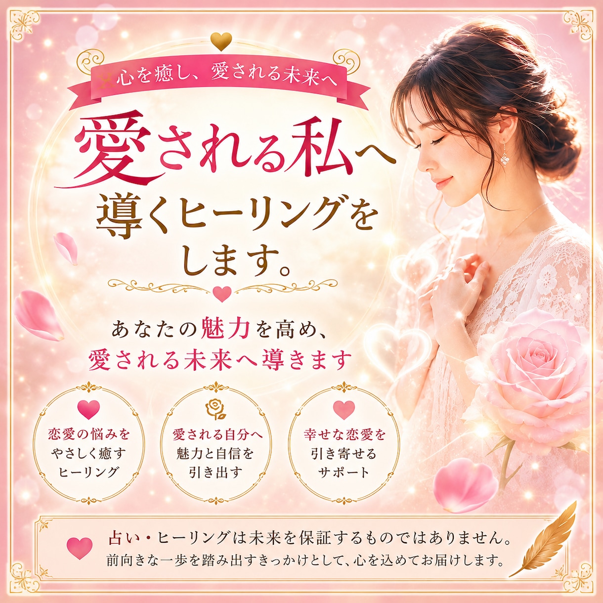 愛される私へ導くヒーリングをします あなたの魅力を高め、愛される未来へ導きます イメージ1