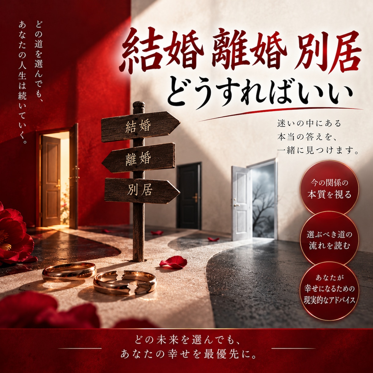 結婚・離婚・別居…どうすればいい?…を視ます 本当に間違ってない?自分が決めた事、他人に言われた事… イメージ1