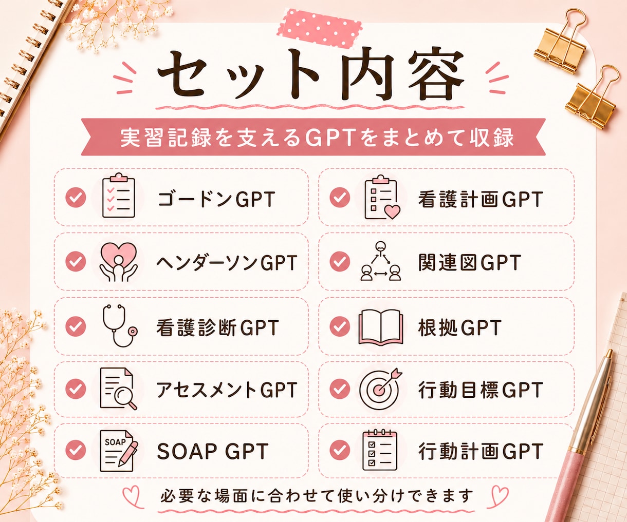 看護過程まるっとサポートGPTパックで支援します 答えを出すAIではなく、考える力を育てるAI イメージ4