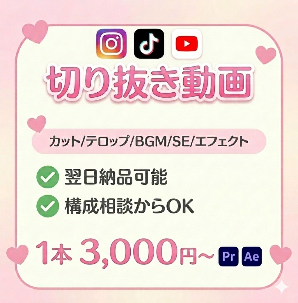 配信者様向け✨short・短編動画作成します イメージ段階から一緒に作る動画編集 イメージ1