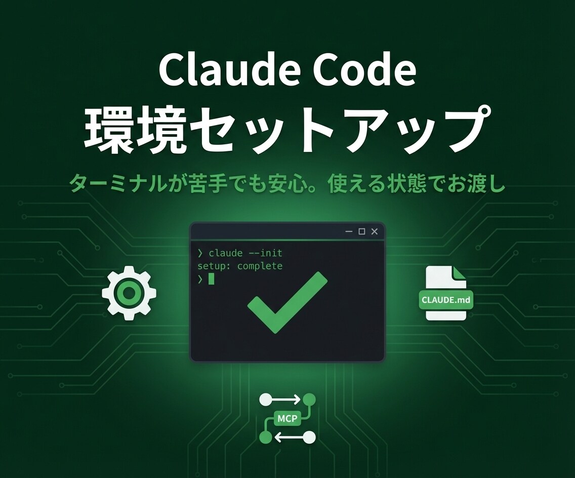 Claude Codeをまるごとセットアップします ターミナルが苦手でも安心。使える状態でお渡します イメージ1